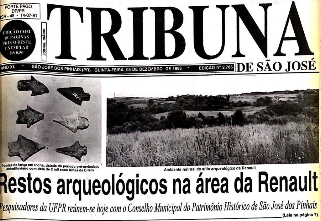 Jornal Tribuna de São José. São José dos Pinhais, 5/12/1996. Capa